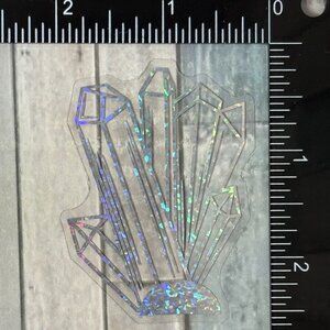 🌀10/$10🌀 Silver Translucent Holographic Waterproof Vinyl Sticker Decal
